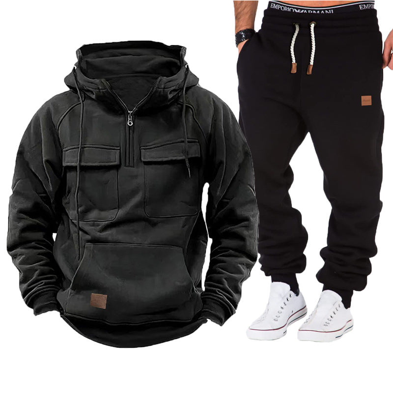 Men's functional hoodie with full-length zipper and practical pockets Lisslune