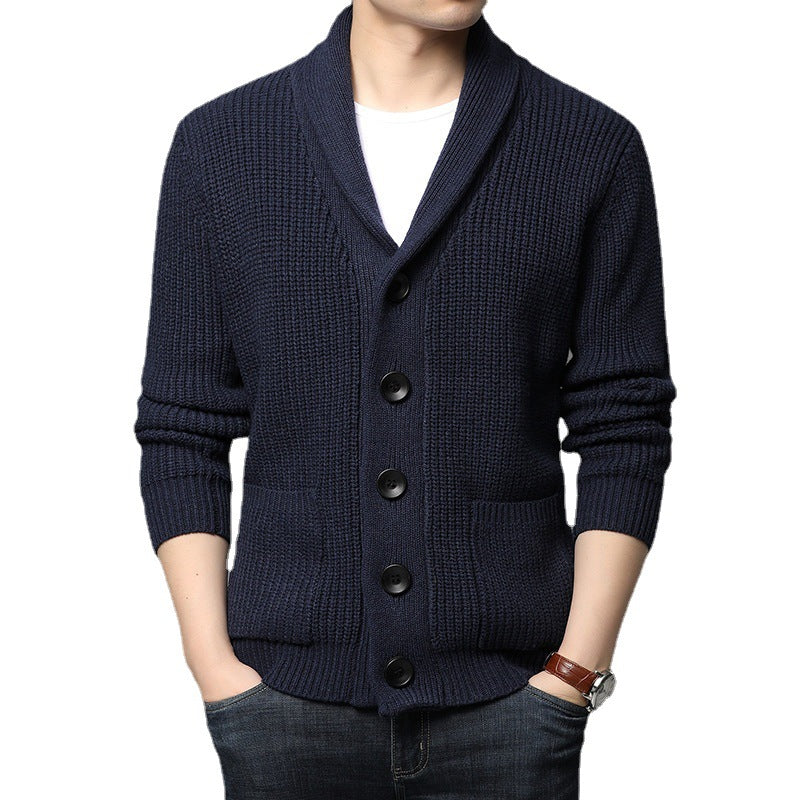 Men's cardigan with shawl collar and practical pockets Lisslune