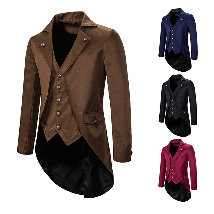 Men's elegant blazer with asymmetrical cut and floral design Lisslune