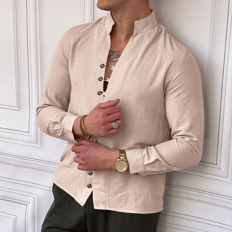 Men's long-sleeve shirt with modern button details and timeless design Lisslune