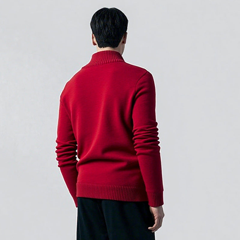 Men's elegant sweater with modern V-neck and fine ribbed details Lisslune
