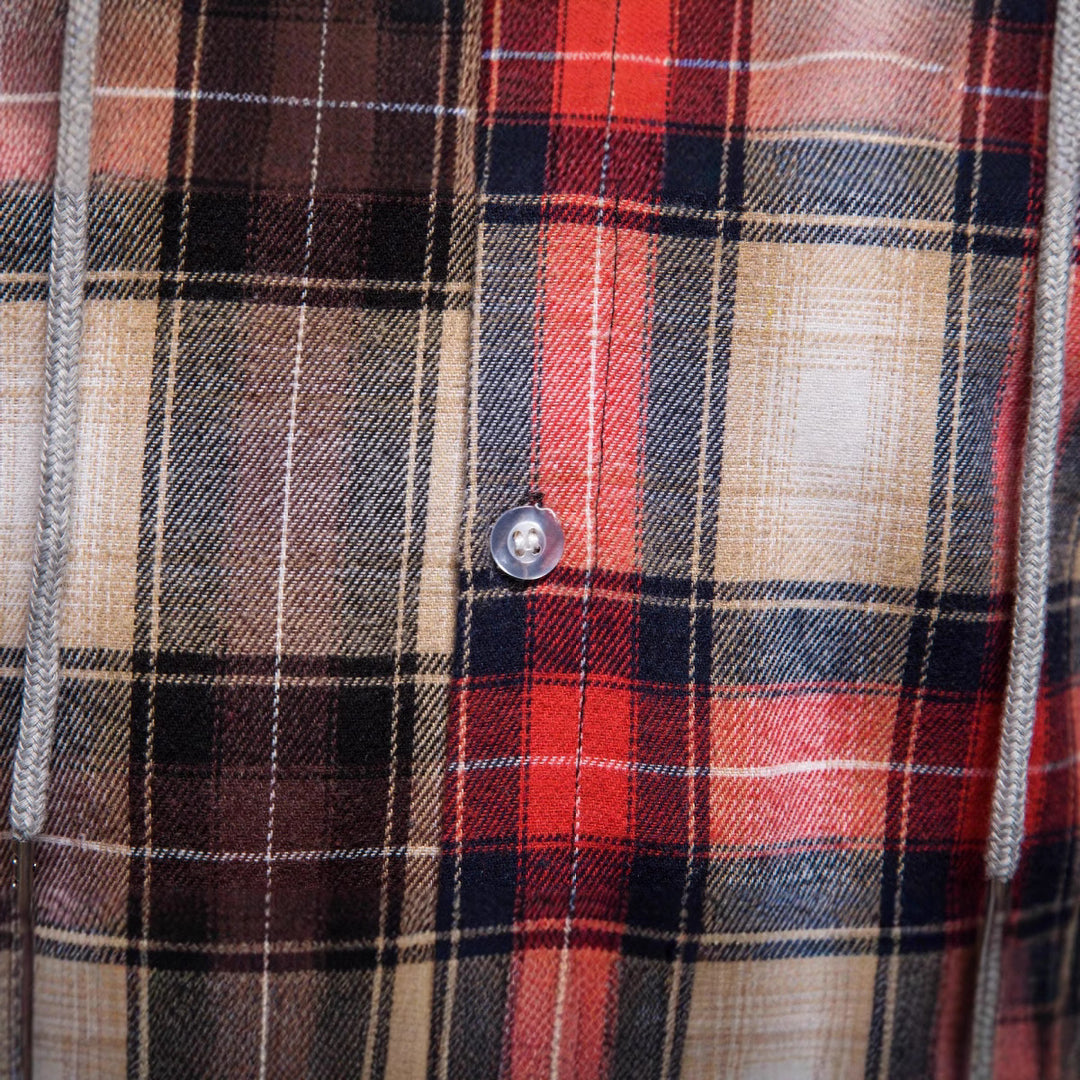 Men's shirt with integrated hood in trendy check design Lisslune