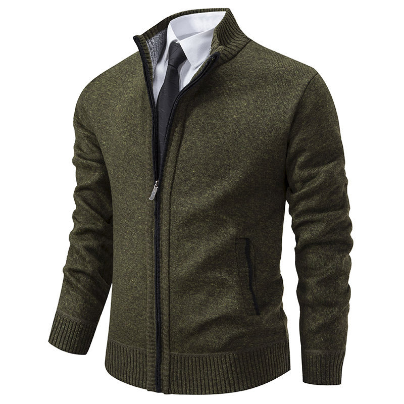 Men's sports cardigan with stand-up collar and zipper Lisslune
