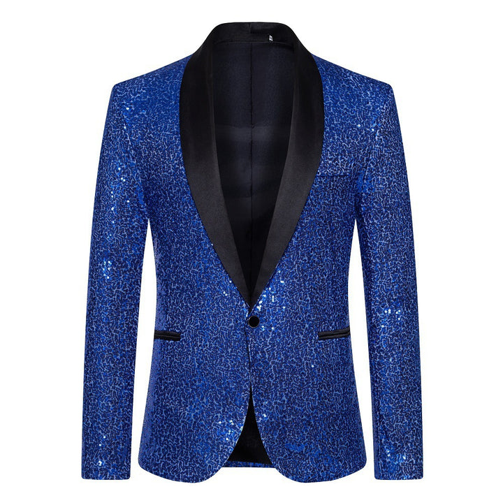 Men's elegant sequin blazer with satin collar area Lisslune