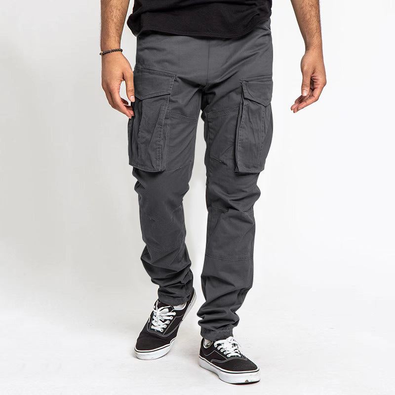 Men's cargo pants with multifunctional pockets and elastic waistband Lisslune