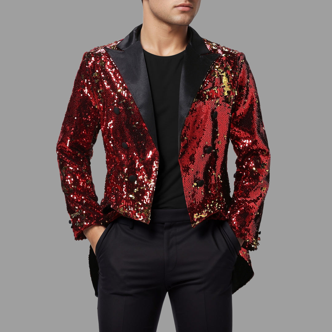 Men's extravagant sequin jacket with satin finish Lisslune