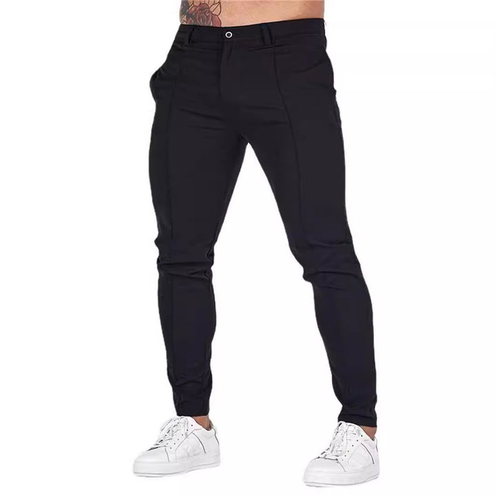 Men's Fashion Slim-Fit Jogging Pants with Elastic Waistband and Side Pockets Lisslune