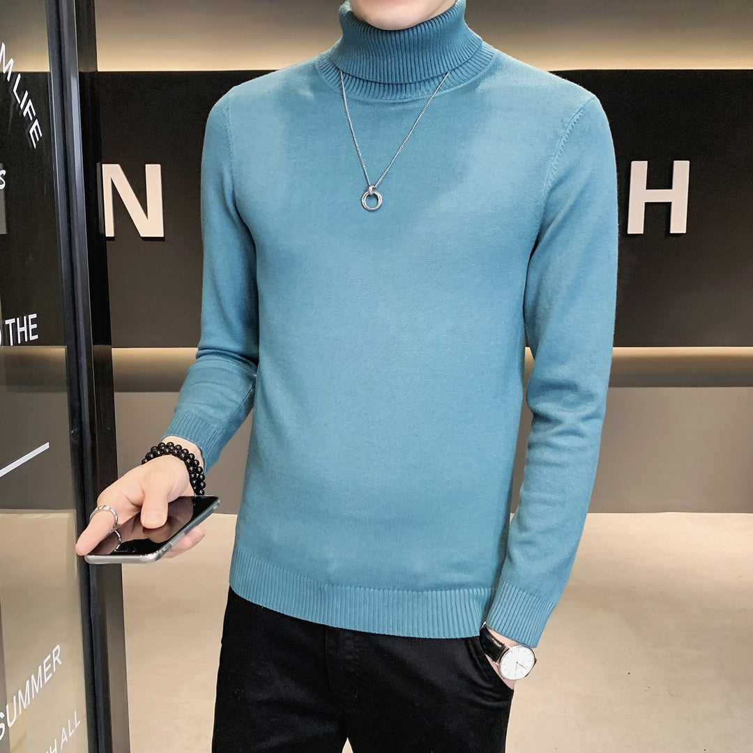 Men's sweater with high collar made of soft knitted fabric Lisslune