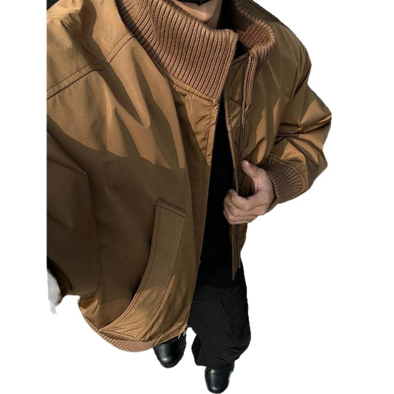 Men's casual bomber jacket with high collar and practical pockets Lisslune