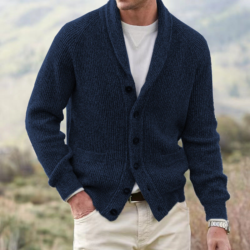 Men's cardigan with trendy chunky knit pattern and practical pockets Lisslune