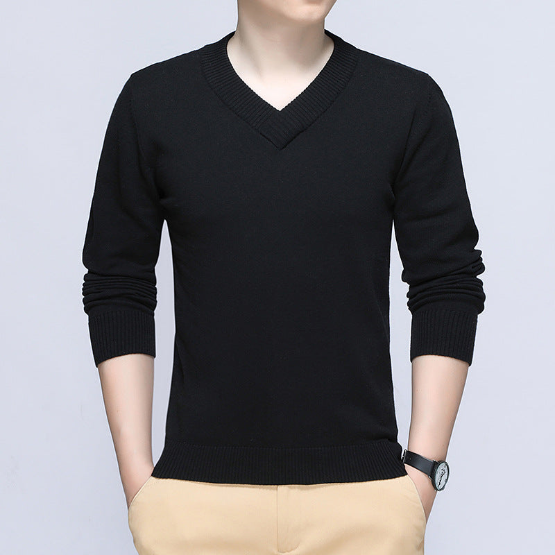 Men's elegant pullover with V-neck and fine knit structure Lisslune