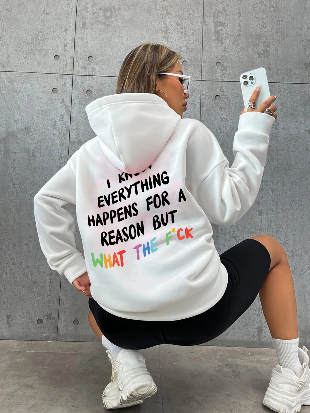 Women's hoodie with inspiring lettering and loose fit Lisslune