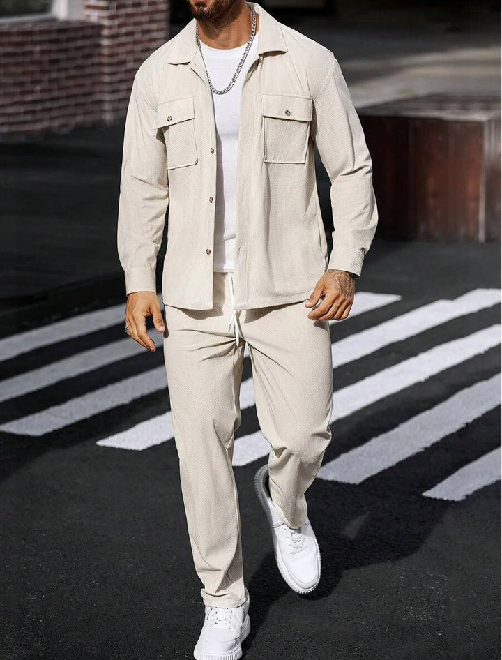 Men's Stylish Shirt Jacket with Two Flap Pockets Lisslune