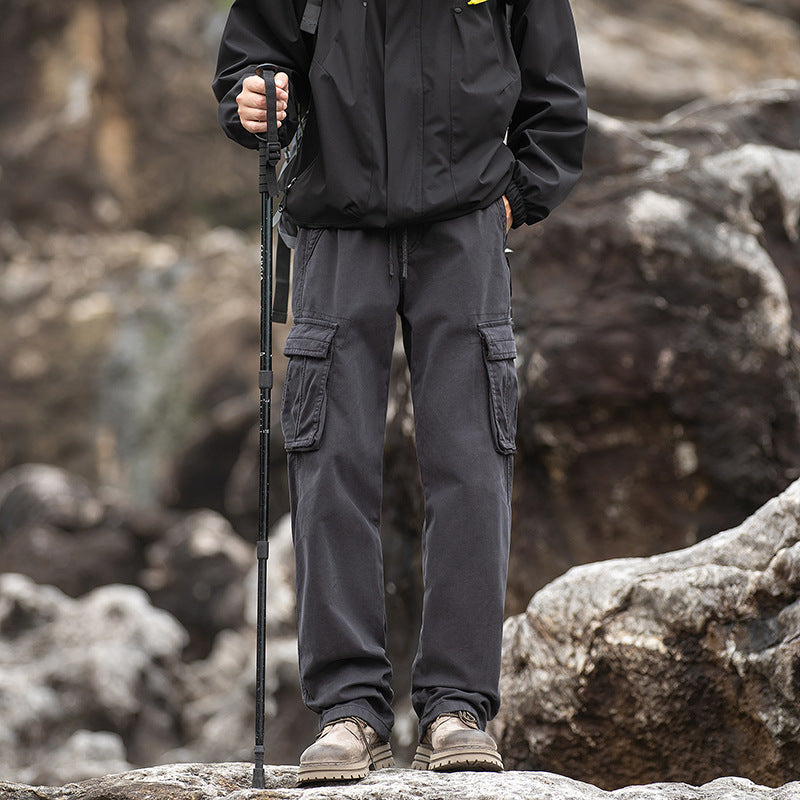 Men's Robust Outdoor Cargo Pants with Adjustable Waistband and Multifunctional Pockets Lisslune