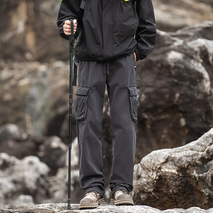 Men's Robust Outdoor Cargo Pants with Adjustable Waistband and Multifunctional Pockets Lisslune