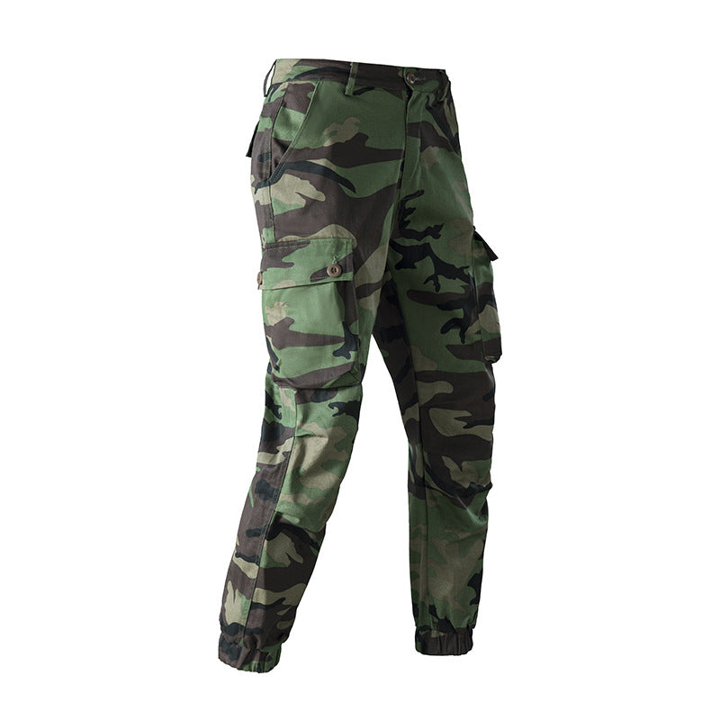 Men's Cargo Pants with Elastic Waist and Numerous Multifunctional Pockets Lisslune