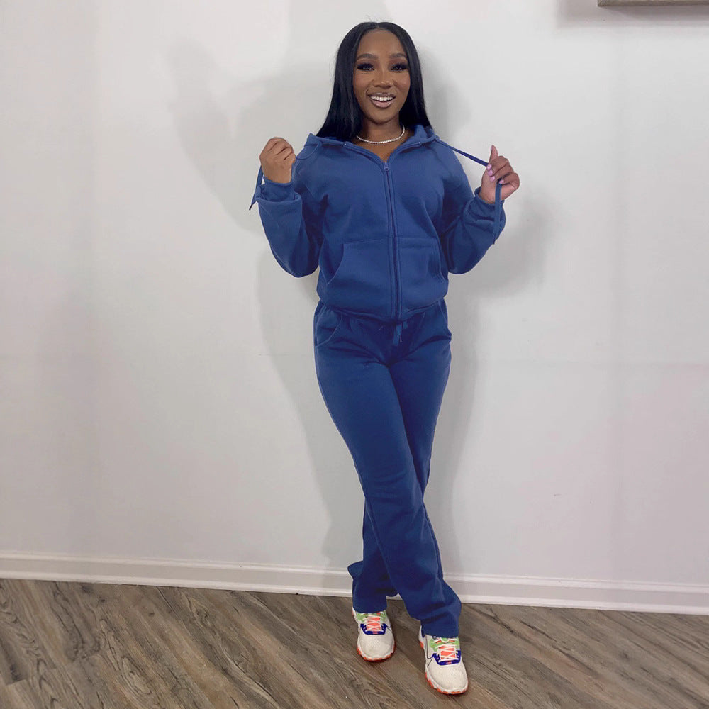 Women’s sporty leisure suit set with full zip Lisslune