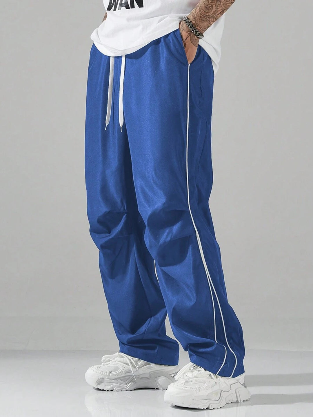 Men's sporty leisure pants with side piping Lisslune