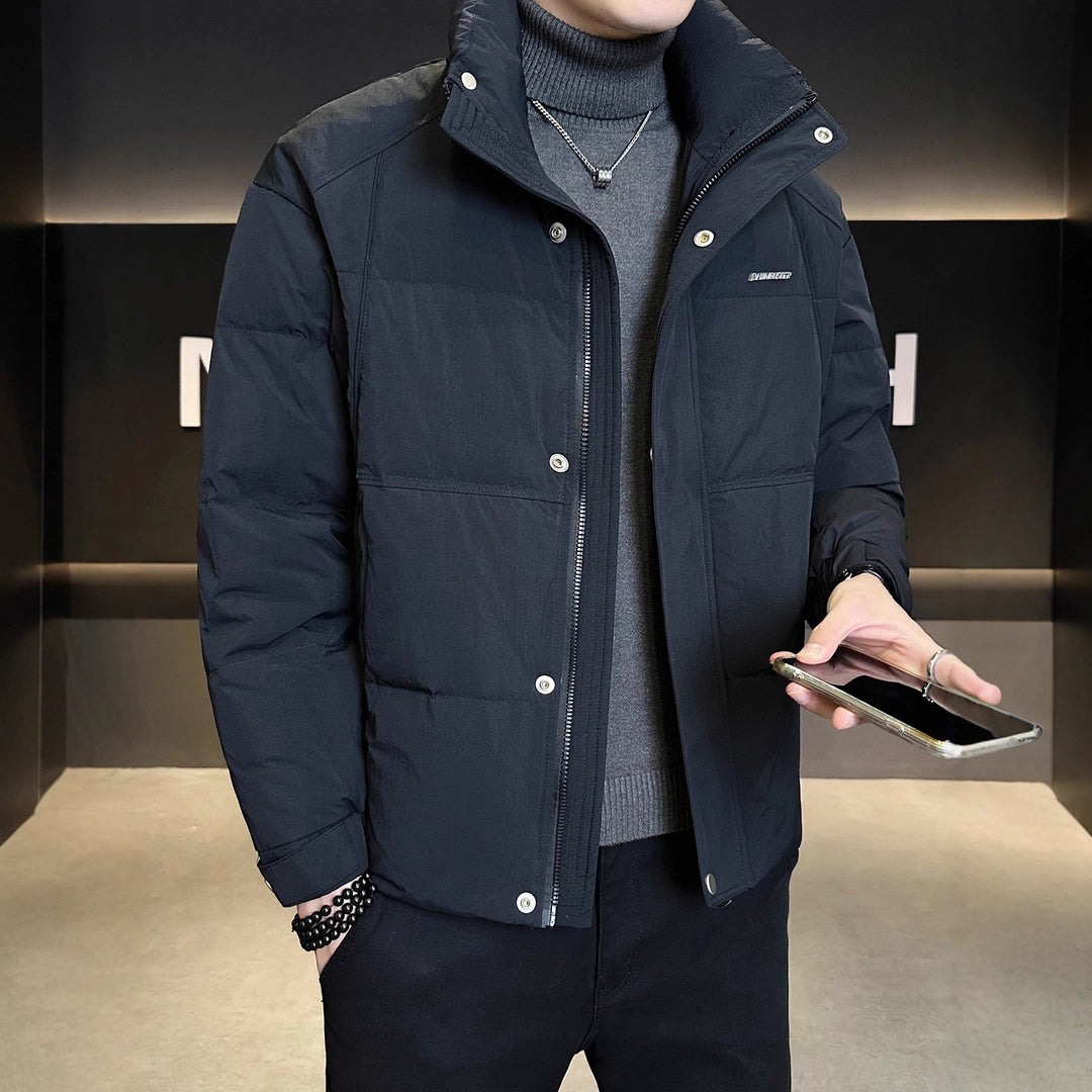 Men's Modern Quilted Jacket with Practical Hood and Warming Filling Lisslune