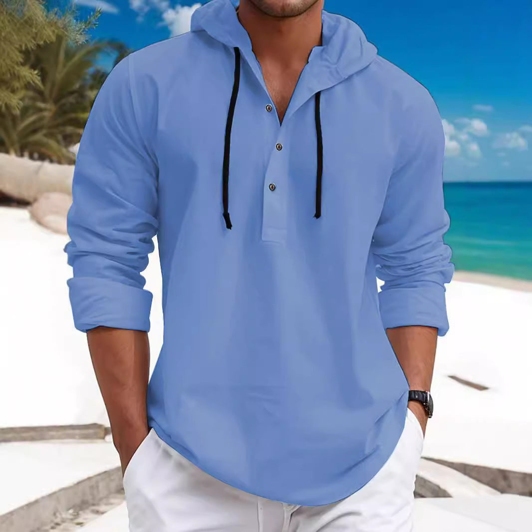 Men's hoodie with stylish button press and casual fit Lisslune
