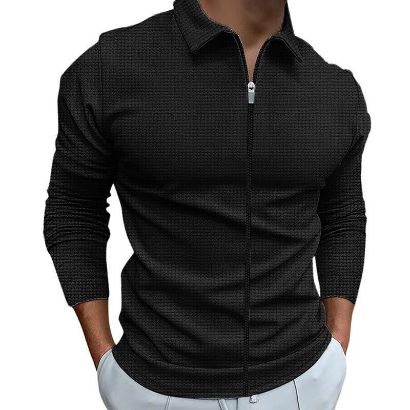 Men's functional pullover with zipper and textured design Lisslune