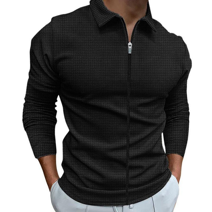 Men's functional pullover with zipper and textured design Lisslune