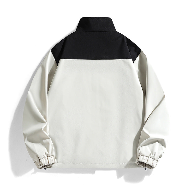 Men's Leisure Jacket with Stand-Up Collar and Practical Front Pockets Lisslune