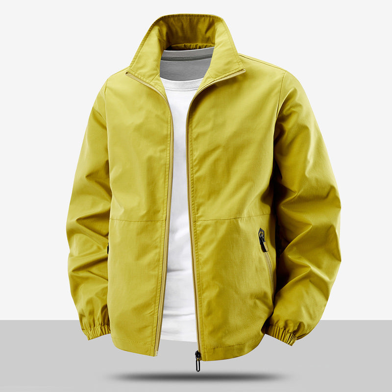 Men's Lightweight Functional Jacket with Adjustable Collar and Practical Pockets Lisslune