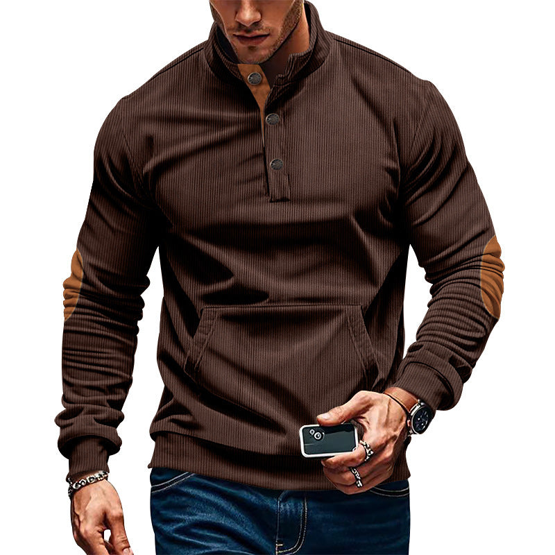 Men's stylish long-sleeve hooded shirt with modern structural design and elegant accents Lisslune