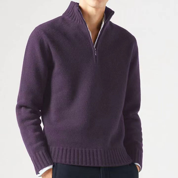 Men's sweater with high collar and modern zipper Lisslune