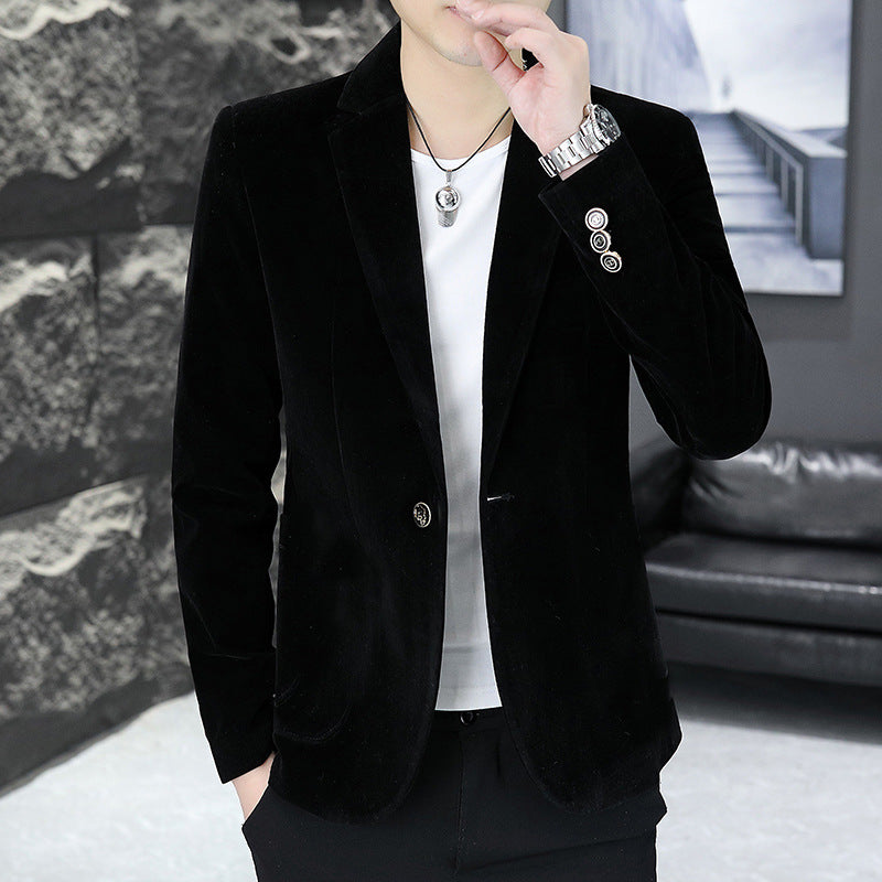 Men's velvet blazer with an elegant cut and characteristic buttons Lisslune