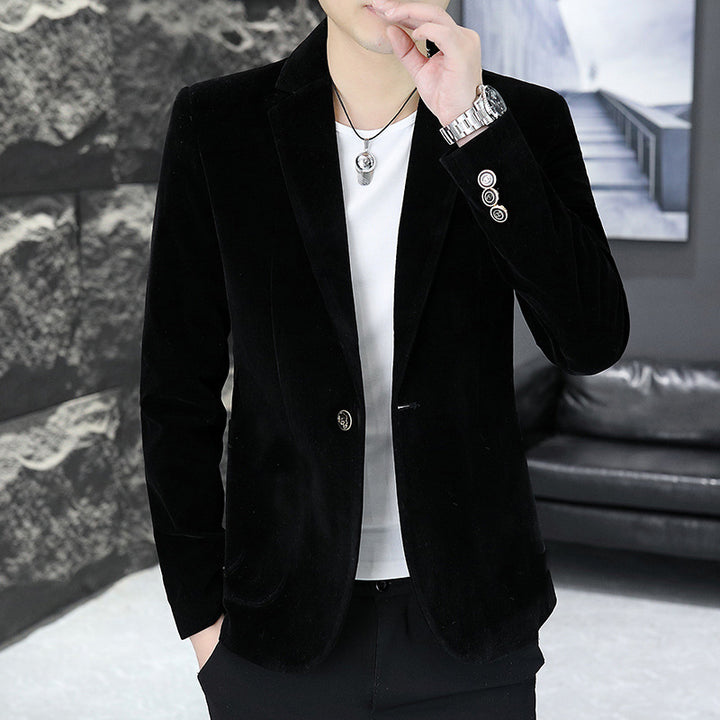 Men's velvet blazer with an elegant cut and characteristic buttons Lisslune