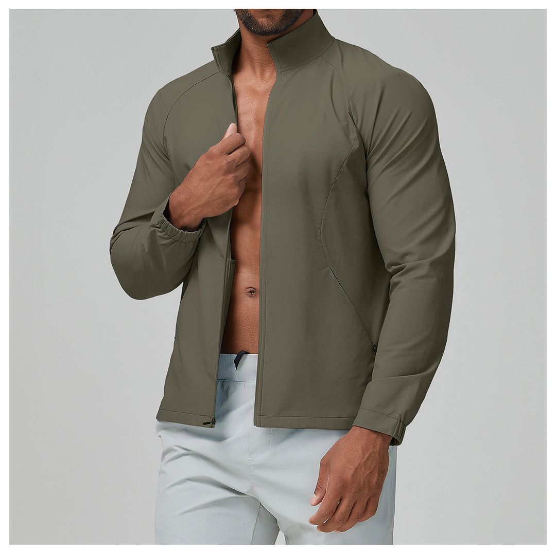 Men's Lightweight Sports Jacket with High Collar and Elastic Cuffs Lisslune