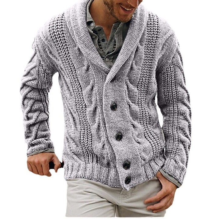 Men's cardigan with chunky pattern and elegant lapel Lisslune