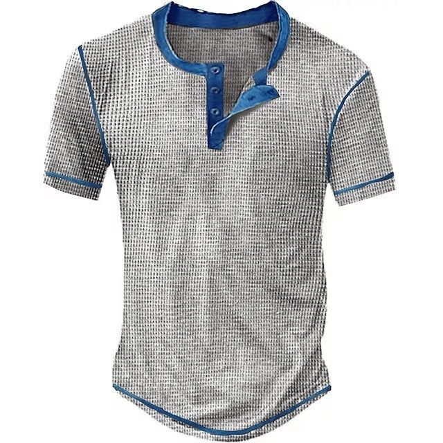 Men's short-sleeve shirt with innovative structural design and fashionable accents Lisslune