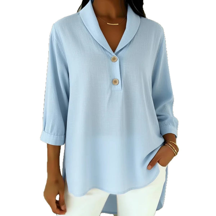 Damen Elegantes Hemd mit modernem Kragen und Knopfdetails Lisslune