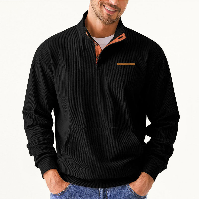 Men's High-Quality Pullover with Half Zip and Comfortable Fit Lisslune