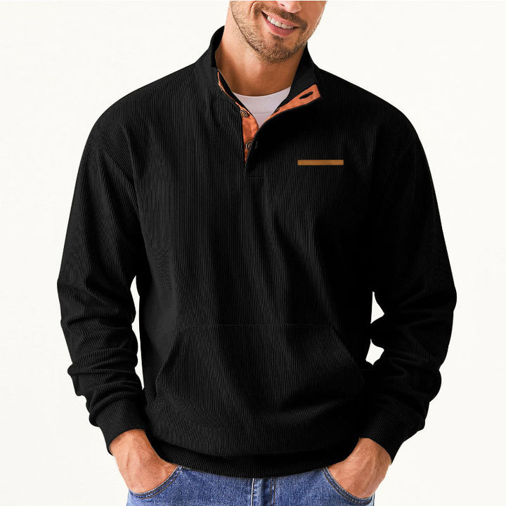 Men's High-Quality Pullover with Half Zip and Comfortable Fit Lisslune