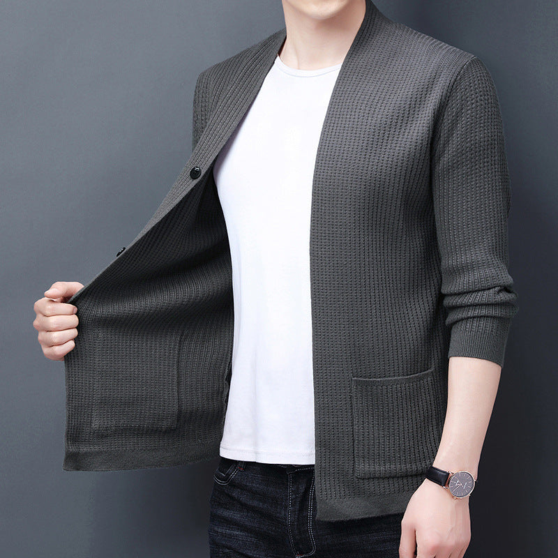 Men's Airy Cardigan with Practical Pocket Layout Lisslune