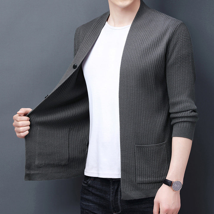 Men's Airy Cardigan with Practical Pocket Layout Lisslune