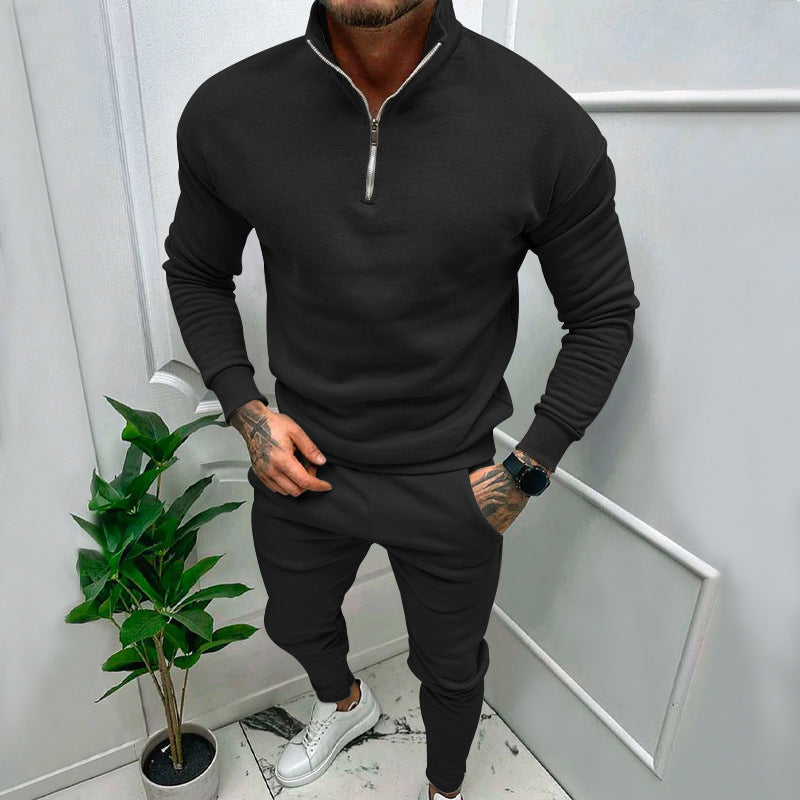 Men's sporty sweater with stand-up collar Lisslune
