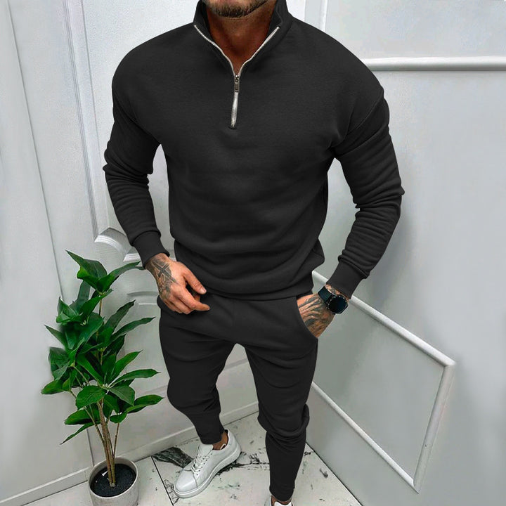 Men's sporty sweater with stand-up collar Lisslune