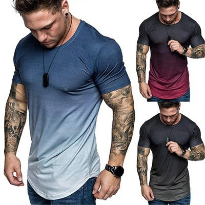 Men's sporty t-shirt with modern gradient and figure-hugging cut Lisslune