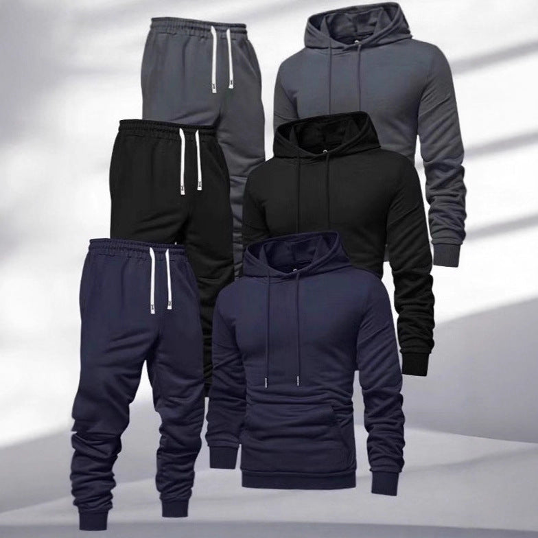 Men's Sporty Sweat Set with Elastic Waistband and Practical Pockets Lisslune