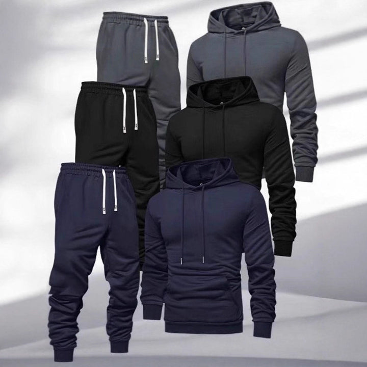 Men's Sporty Sweat Set with Elastic Waistband and Practical Pockets Lisslune