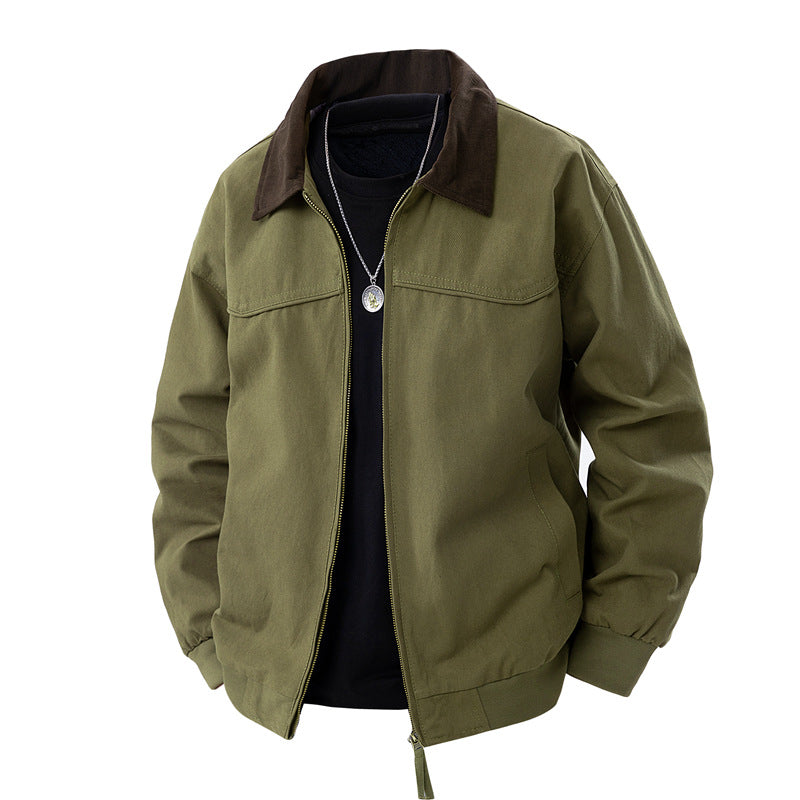 Men's lightweight utility jacket with stand-up collar and practical pockets Lisslune