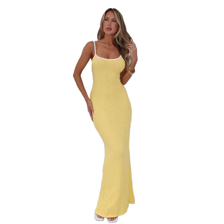 Ladies Maxi Dress with fine knit texture and elegant cut