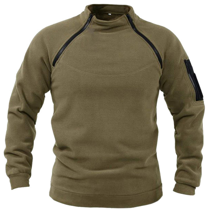 Men's fleece pullover with zipper and pockets Lisslune