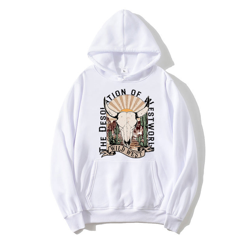 Ladies hoodie with nostalgic Wild West design Lisslune