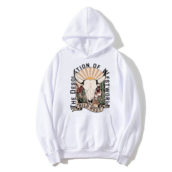 Ladies hoodie with nostalgic Wild West design Lisslune